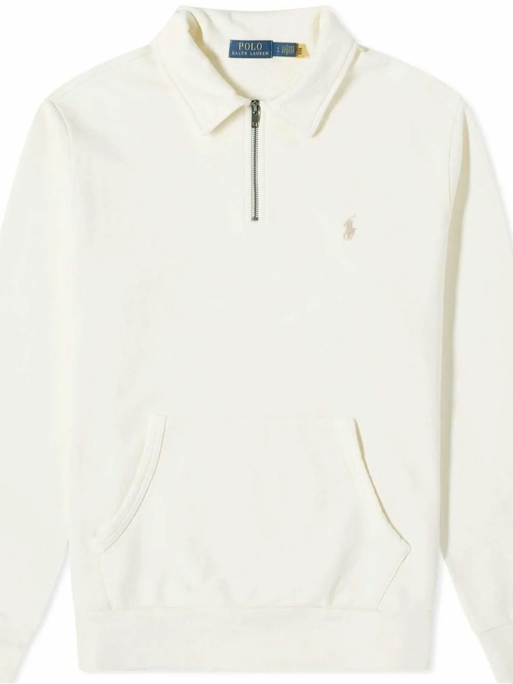 NWOT Polo by Ralph Lauren Cream Quarter-Zip Pullover Sweatshirt size large